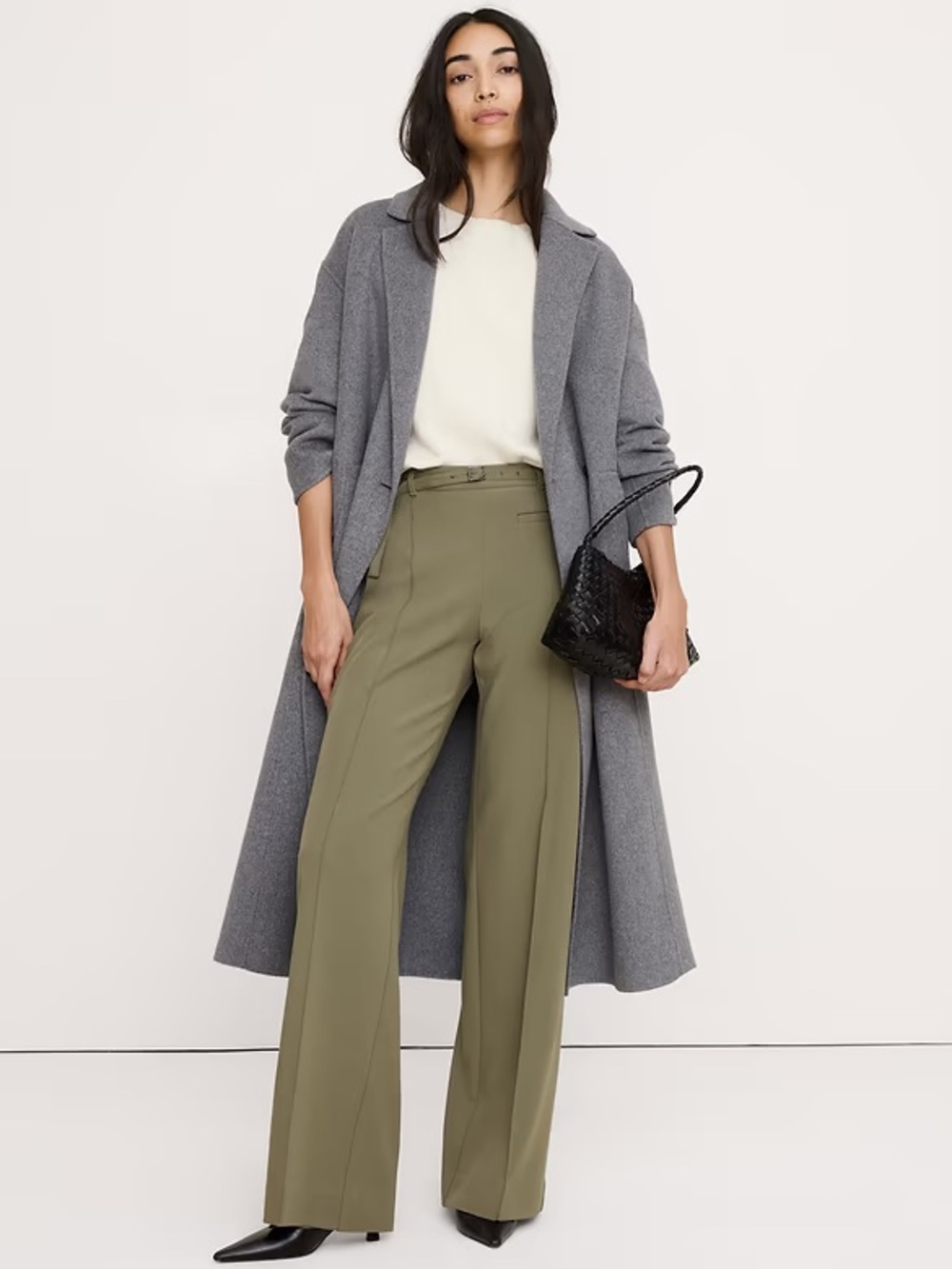 Banana Republic MID-RISE WIDE-LEG CITY STRETCH PANT NWT